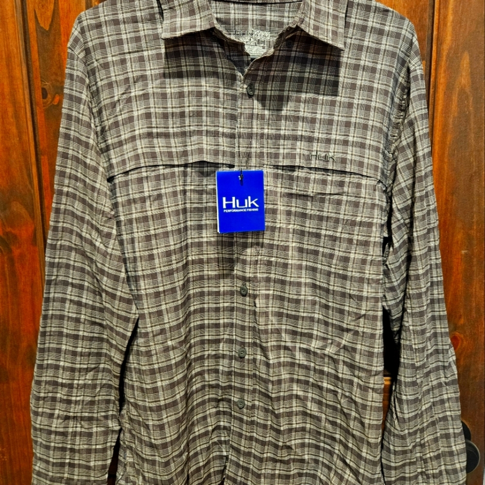 Huk Men's Plaid Shirt - Brown